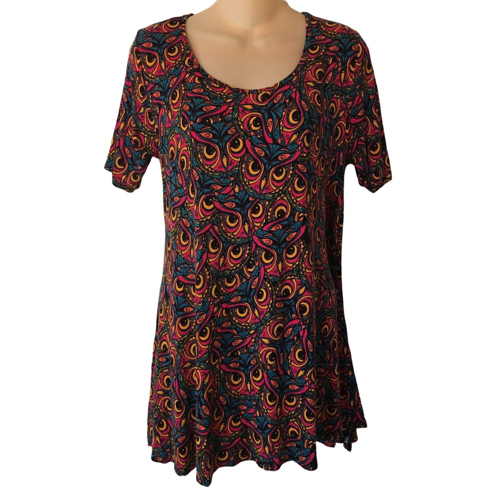 LuLaRoe XS-S Owl Eyes Perfect T Halloween Bright Slinky Stretch Side Slits
